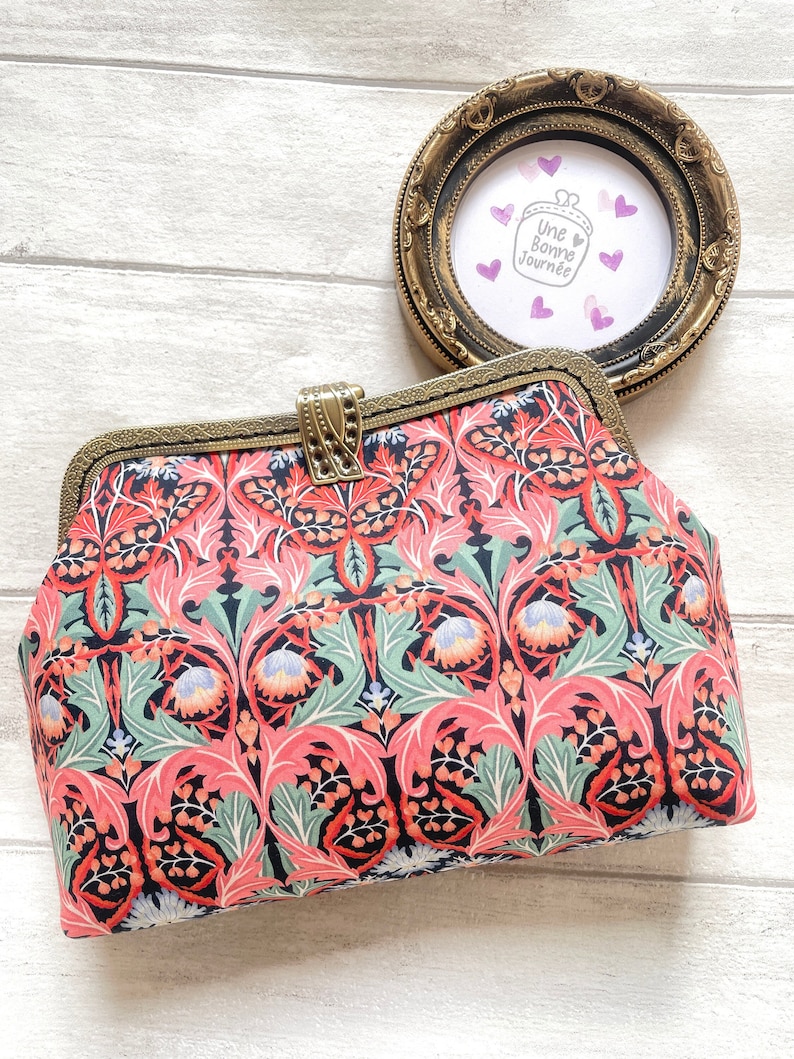 Liberty London Floral Art Deco Vintage Frame Clutch | Handcrafted Kiss Lock Purse image 1