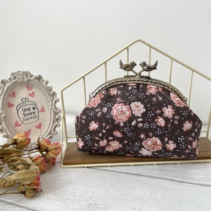 Monedero con marco de metal rosa Felicite de Liberty of London // Neceser de maquillaje // Monedero con marco // Regalo para ella // Monedero con marco de pájaro