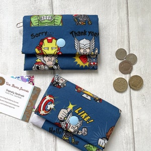 Porte-Feuille Garçon Super heros Avengers en coton //Cadeau Enfant