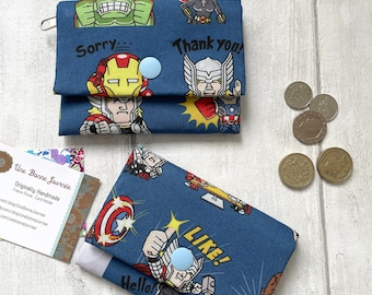 Boy's favourite Comics Funny Super heroes Avengers Children Card Wallet//Boys Wallet//Gift for boys