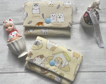 Lustiges Hamster-Baumwollhandgemachtes Kinderportemonnaie / Geschenk für Kinder / Hamsterliebhaber