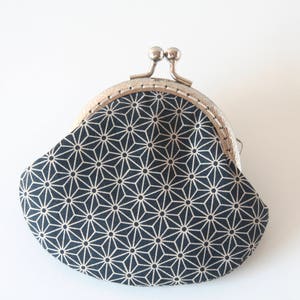 Hexagonal Asanoha Stars Japan Cotton Handstitched Metal Frame Purse//Frame Coin Purse//Gift for her