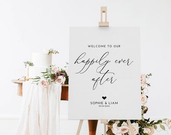 Sophie - Printed or Digital | Wedding Welcome Sign | Happily Ever After Wedding Sign