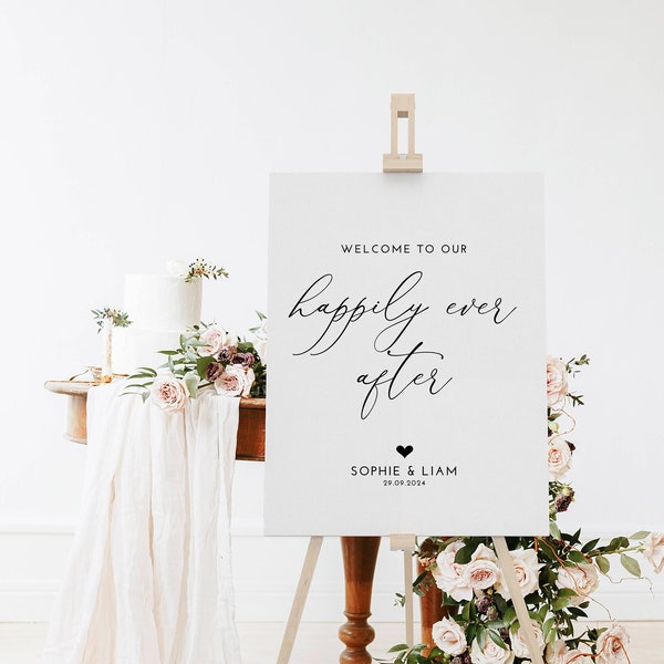 Sophie - Printed or Digital | Wedding Welcome Sign | Happily Ever After Wedding Sign
