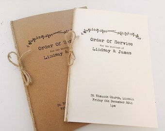 order of service etsy
