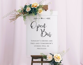 Open Bar - wedding sign, available digitally or printed