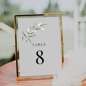 Ellie - Fully Printed Botanical Eucalyptus Table Number/Table Name Card, Double or Single Sided