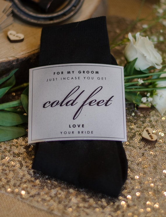 Black 'Groom' Wedding socks incase of cold feet With | Etsy