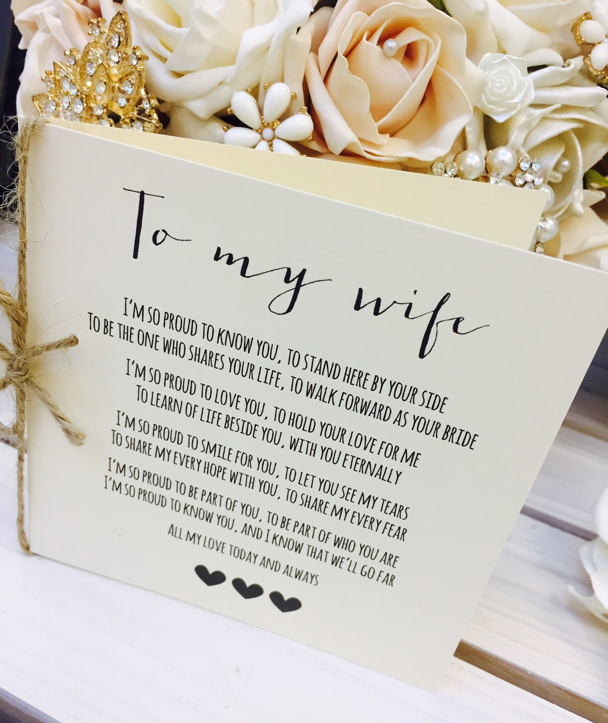 Vintage/rustic to My Wife Same Sex Wedding Day Poem