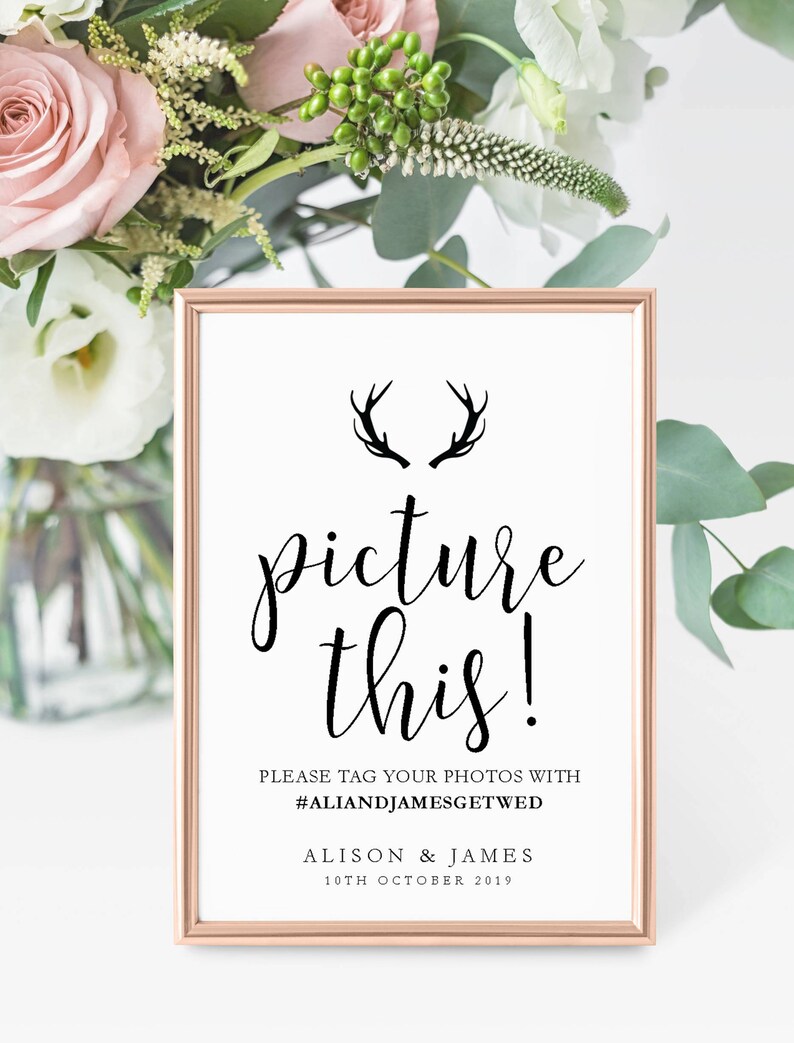 Guest Book Candy Bar Dessert etc Cards some personalised Ivory UNFRAMED Range of Antlers Wedding DayParty SignsStationery Cigar bar