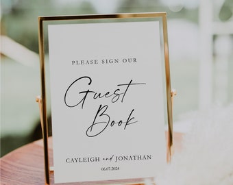 PRINTED - Please sign our guest book - Wedding Sign - Fully printed by us and sent to you - Cayleigh Design