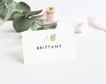 6 x Personalised Wedding Name Place Settings/Cards 'Brittany'