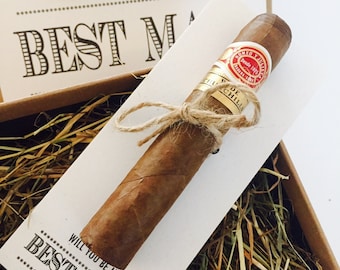 Will you be my Best Man? or Usher? or Groomsman? or Thank you for being my Best Man/Usher/Groomsman Cigar holder-cigar NOT included