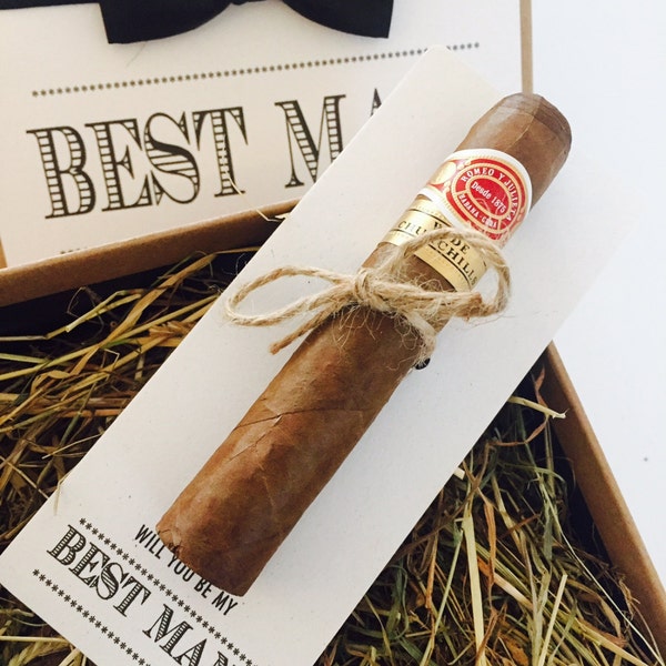 Will you be my Best Man? or Usher? or Groomsman? or Thank you for being my Best Man/Usher/Groomsman Cigar holder-cigar NOT included