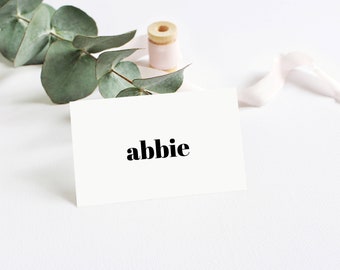 6 x Personalised Wedding Name Place Settings/Cards 'Abbie'
