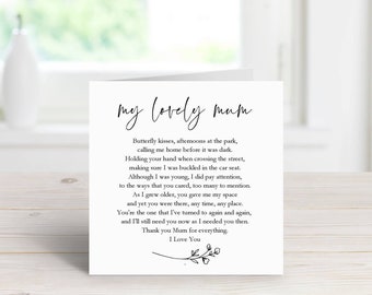 Mum Wedding Day Poem Card - show Mum how special she is!