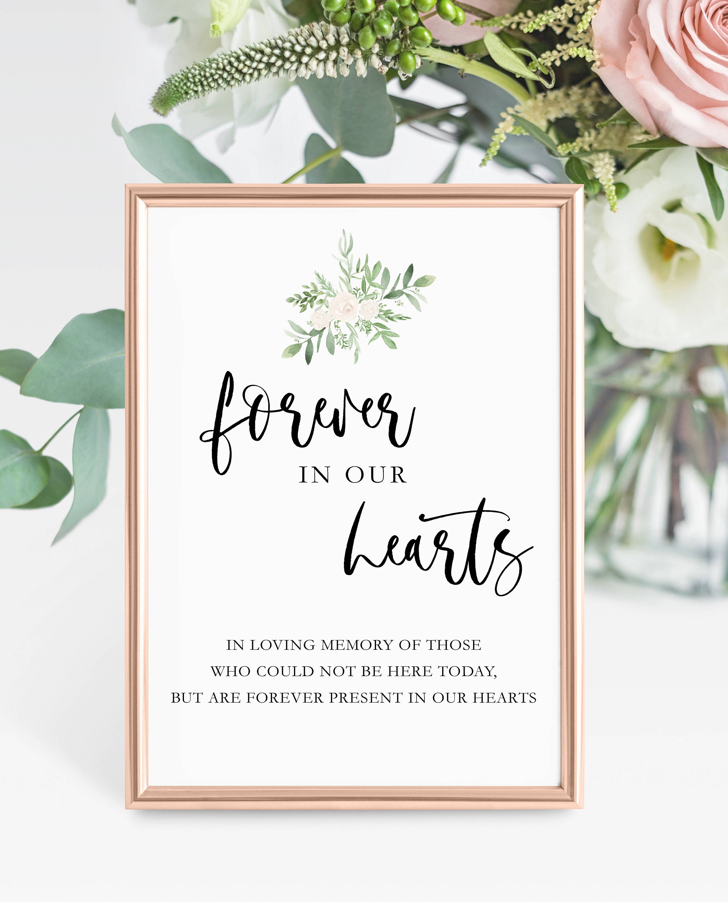 Forever in Our Hearts A4 Memorial Sign for Weddings Parties | Etsy