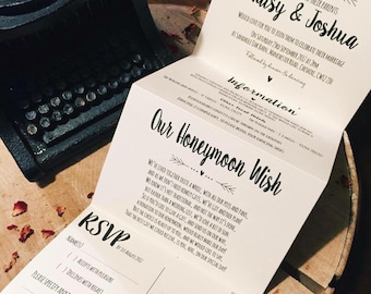 1 Rustic/Vintage/Shabby Chic 'Maisy' Invitación de boda/ juego de tarjetaS Muestra - Pliegue de Concertina