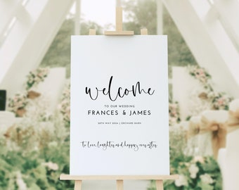 Frances - Printed Wedding Welcome Sign - unframed FREE standard POSTAGE