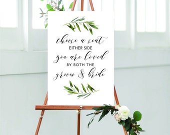 Choose a seat, wedding sign, Printable Digital Poster, Instant Download, High Resolution printable up to A1