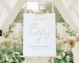 Joanna - Printed or Digital Portrait Wedding Welcome Sign A1 A2 A3 - unframed FREE standard POSTAGE