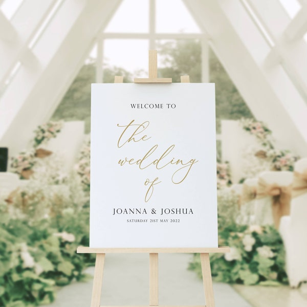Joanna - Printed or Digital Portrait Wedding Welcome Sign A1 A2 A3 - unframed FREE standard POSTAGE