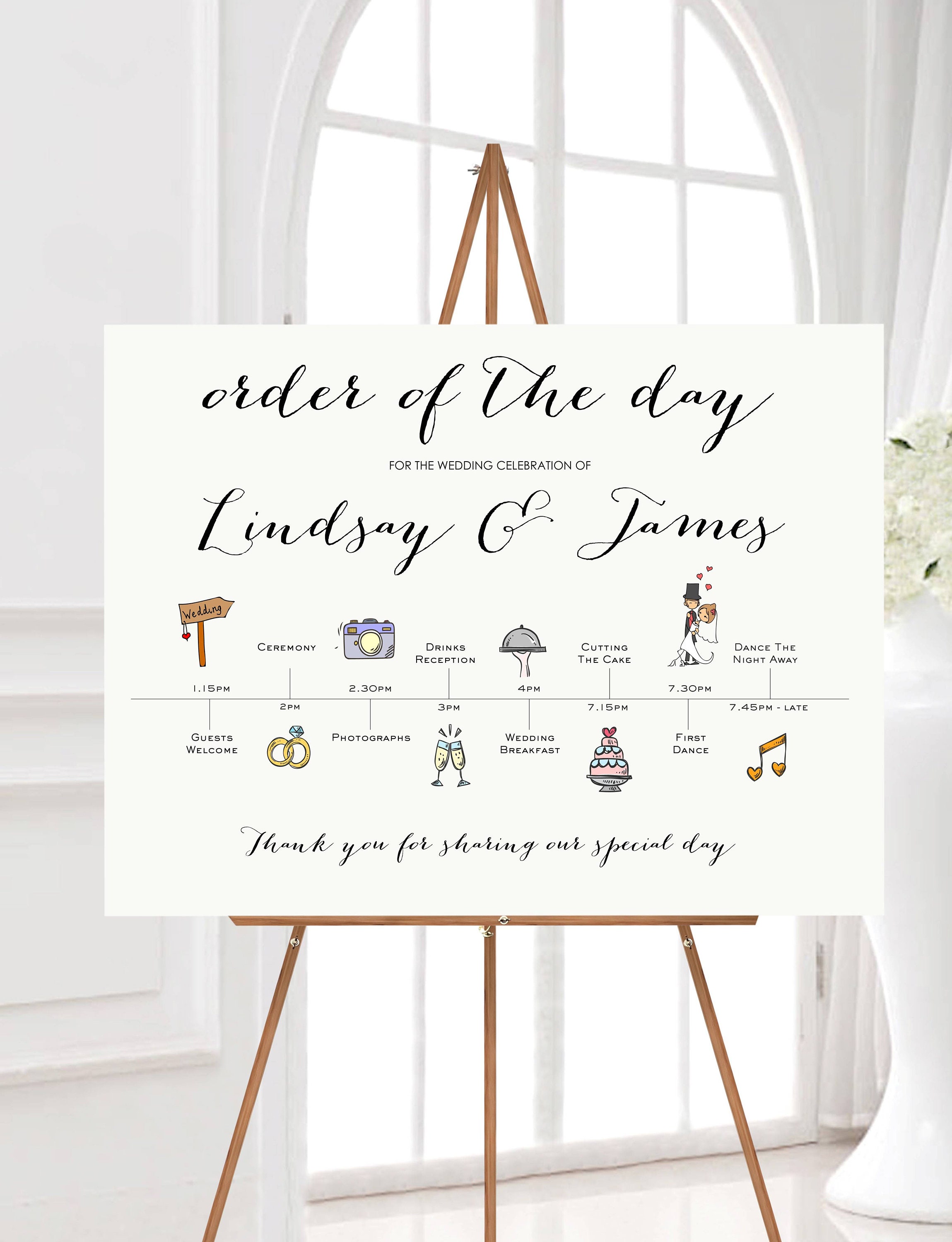 Wedding Timeline Order Of Day Sign vrogue.co