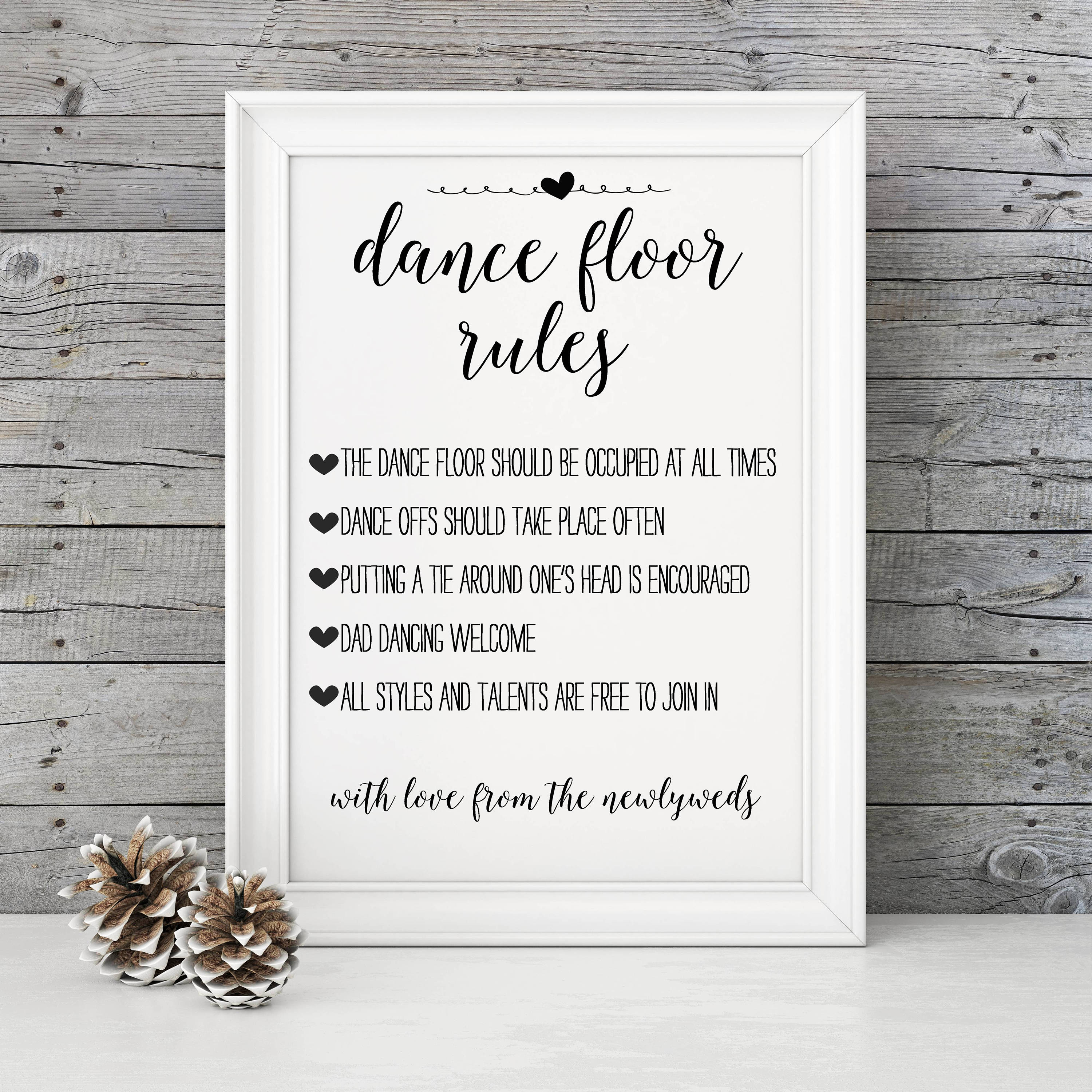 Vintage/rustic A3 'dance Floor Rules' Sign for Etsy UK