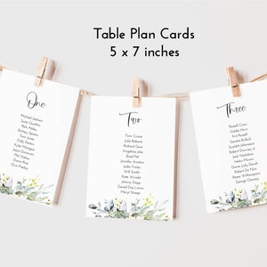 Printed - Kayleigh Wedding Individual Table Plan/Seating Chart Cards