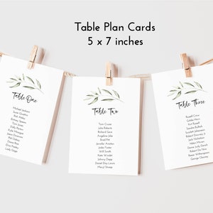 Printed - Lydia Wedding Individual Table Plan/Seating Chart Cards