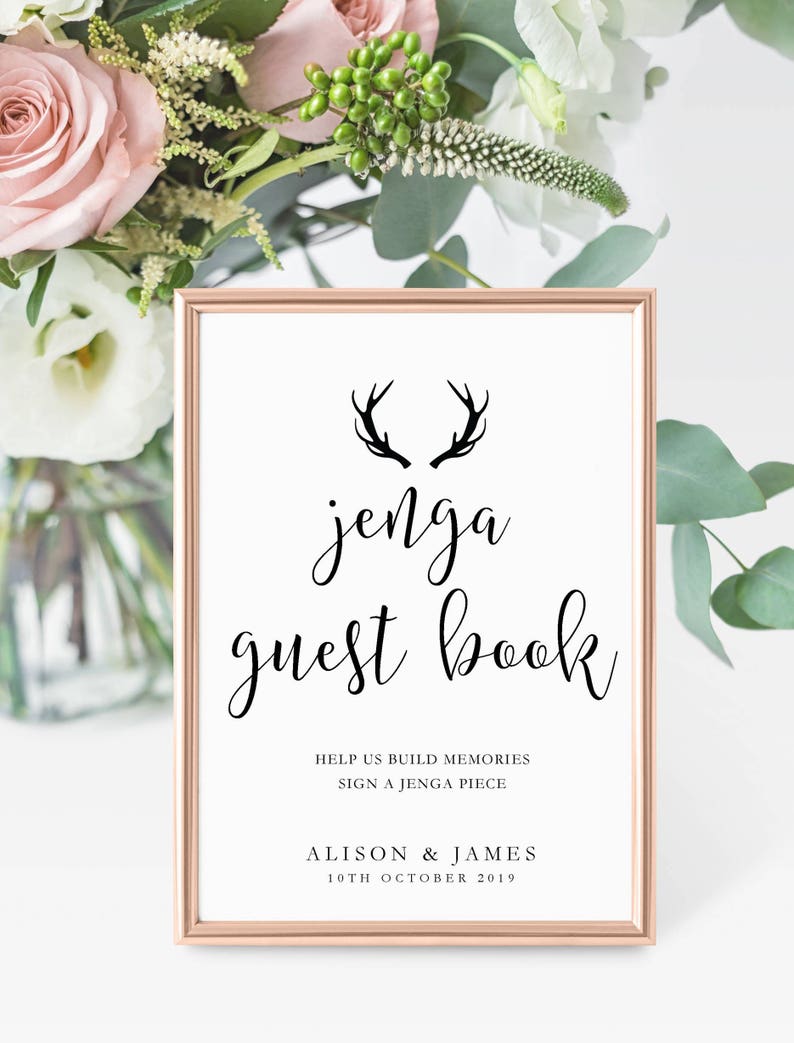 Guest Book Candy Bar Dessert etc Cards some personalised Ivory UNFRAMED Range of Antlers Wedding DayParty SignsStationery Cigar bar