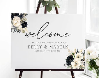 Kerry - Personalised landscape wedding welcome sign, available digitally or printed
