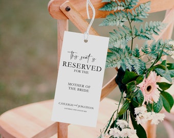 Personalised Printed Reserved Seat/Row Tags- for weddings, Parties etc