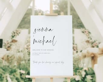 Sienna - Printed Wedding Welcome Sign - unframed FREE standard POSTAGE