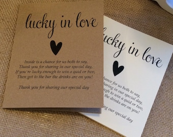 10 Vintage/Rustic 'Heart' Favour Lottery/Scratchcard Ticket Holders -ivory or brown