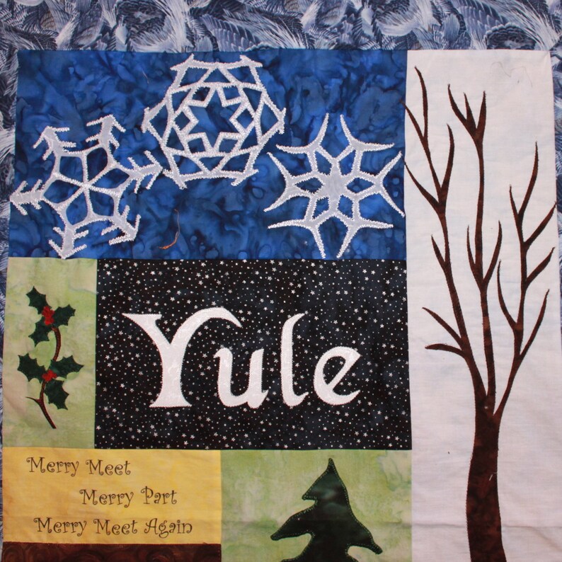 Yule winter Solstice Quilt Wallhanging Pattern Etsy