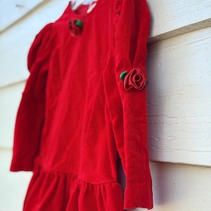 90s christmas dress 90s Smocked Red Plaid Black Velvet Collar Christmas Dress Bonnie Jean, Girl's 4T