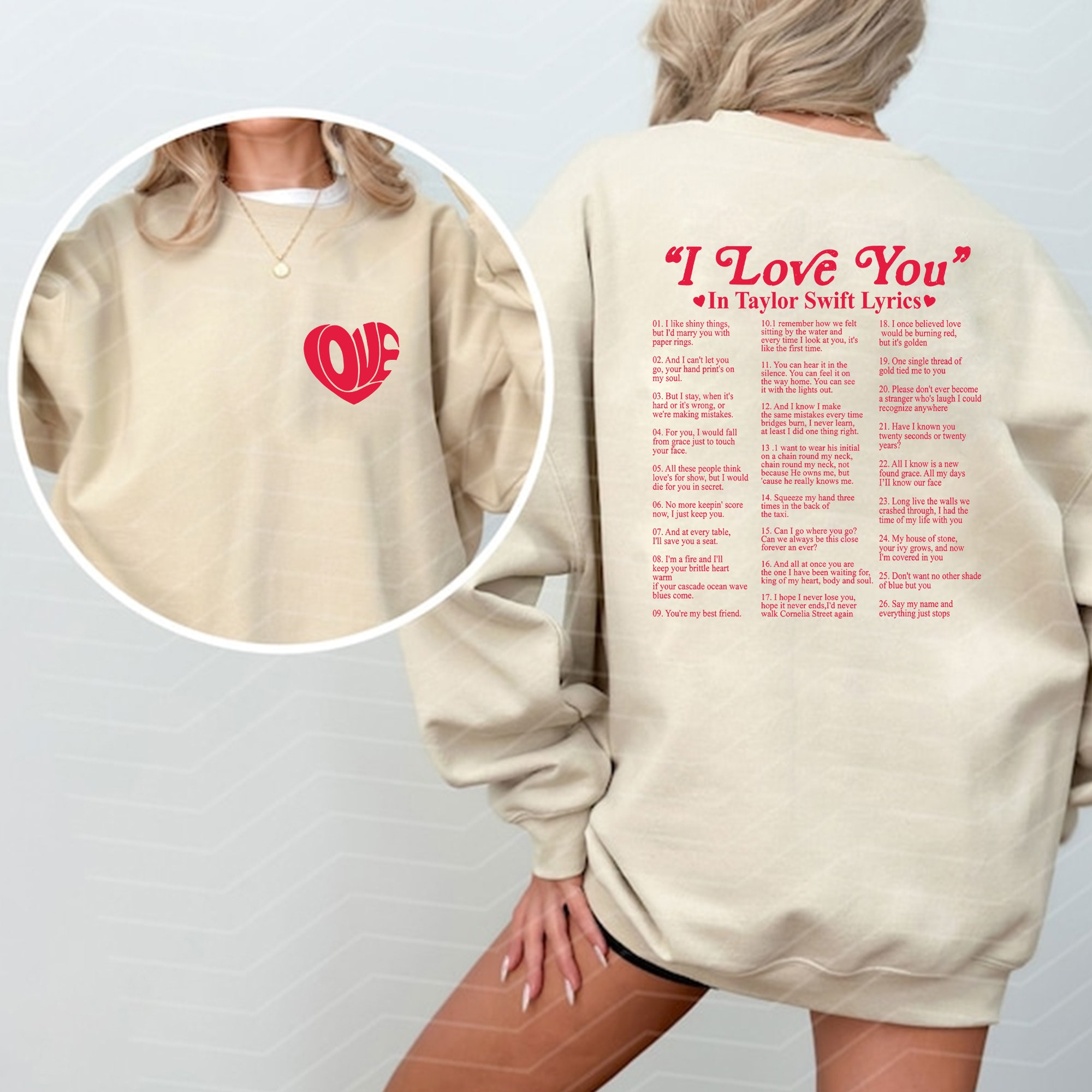 Different Ways Say I Love You in Lyrics Shirt, I Love You Lyrics