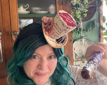 Marauder's Map Mini Top Hat, Wizard Costume, Hat on Headband