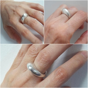 Pebble ring in solid silver for women image 3