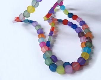 Collier multicolore long en plexiglas
