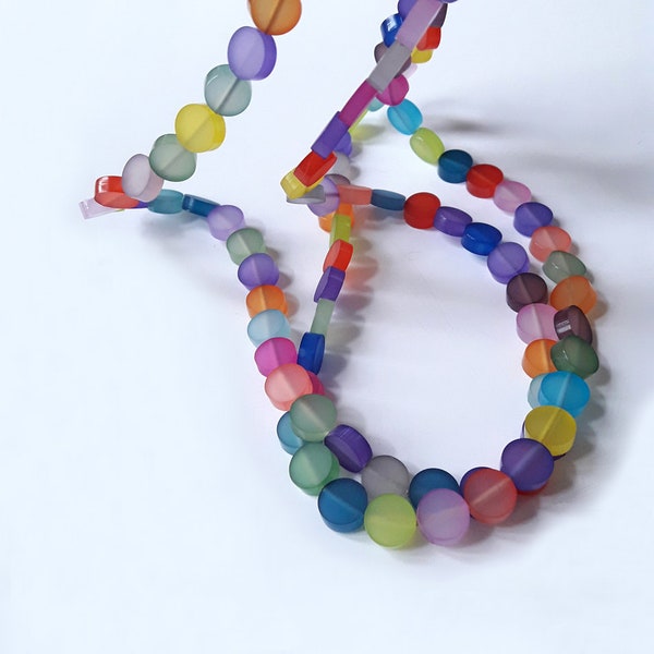 Collier multicolore long en plexiglas