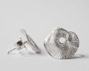 Silver leaf earrings