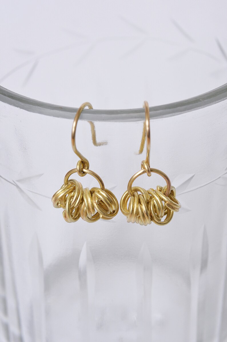 Yellow gold hoop earrings image 3