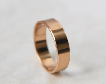 18k rose gold plain minimalist style ribbon wedding band