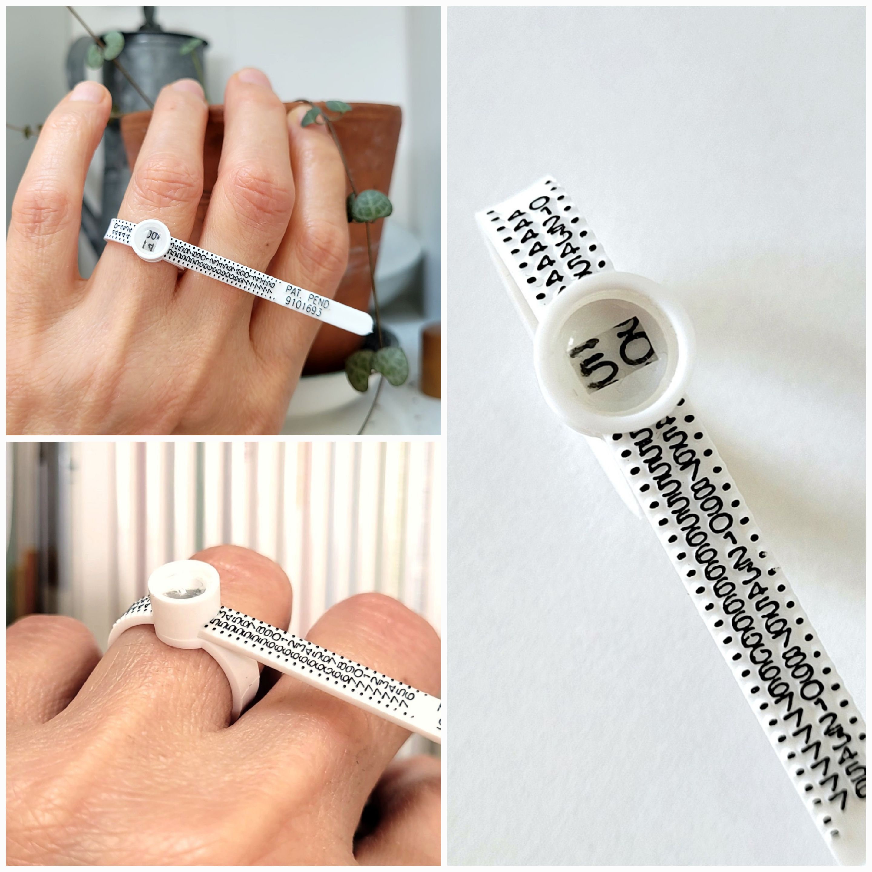 Medidor de anillos, Medidor de anillos estándar, Herramienta de tamaño de  anillos reutilizable, Medidor de plástico para medir anillos. Sistema  europeo de medición de los dedos guía de tamaño francés 