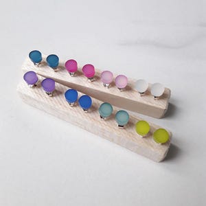 COLORS Plexiglas earrings – round and colorful, 925 Silver setting