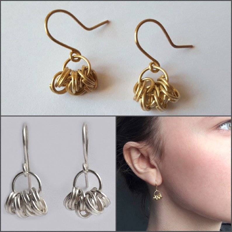 Yellow gold hoop earrings image 4