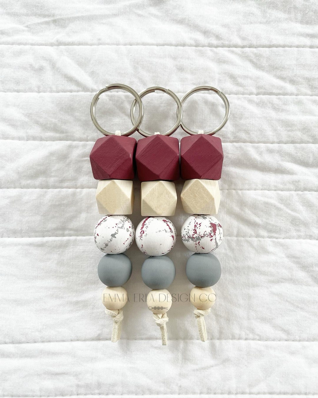 Maroon & Grey Keychain Etsy