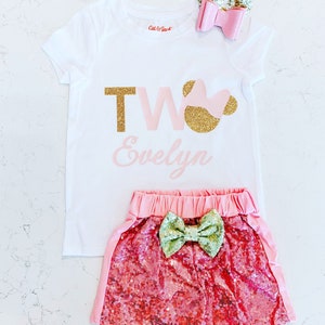 Minnie Mouse 2nd Birthday Outfit | Glitter Two Shirt